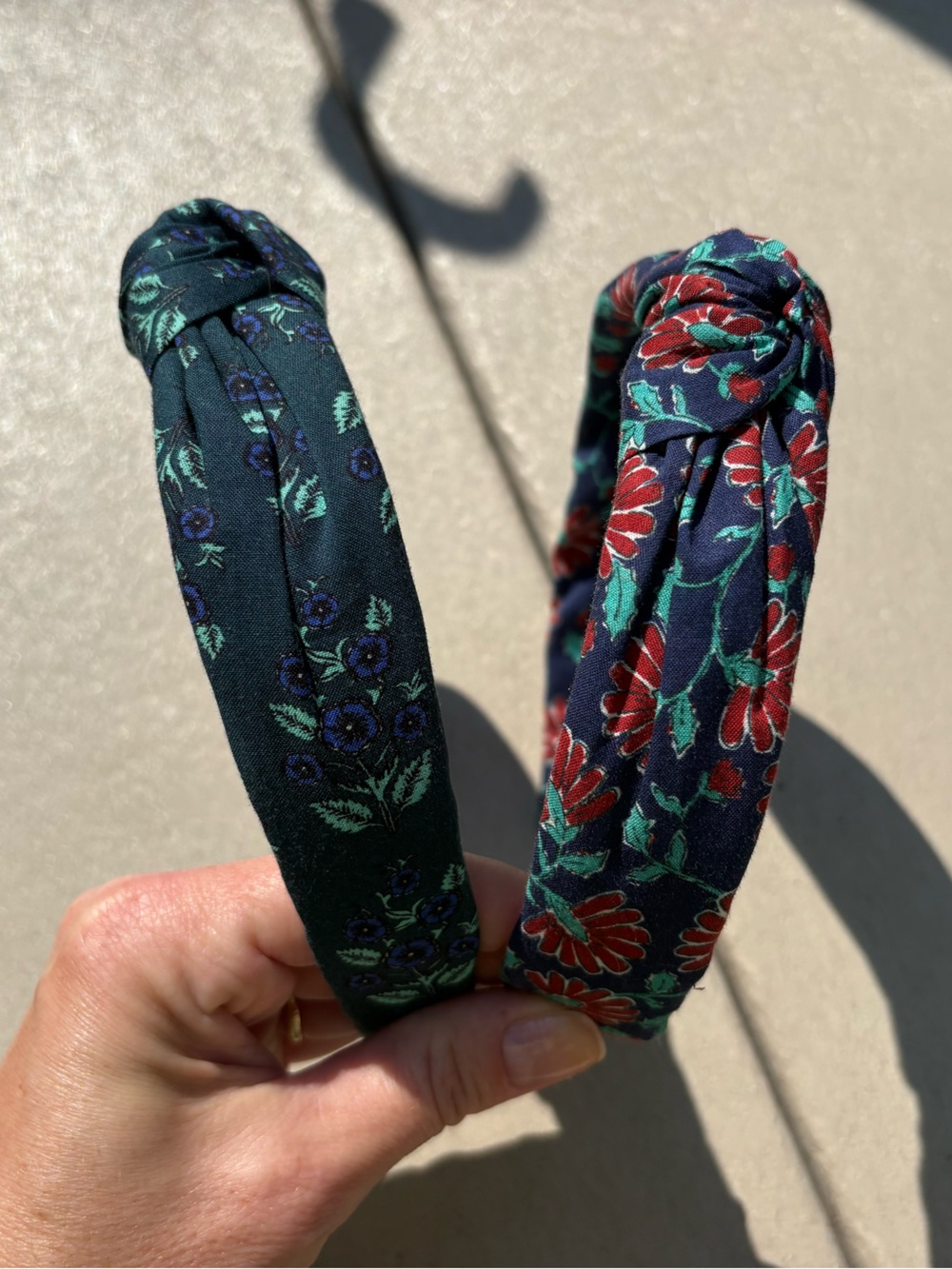 Pair of J Crew Floral Knotted Headbands